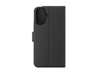 iFrogz Defence - Flipomslag til mobiltelefon - PU-læder (termoplastisk polyuretan + polykarbonat), føles som læder - sort - for Apple iPhone 16 302315354