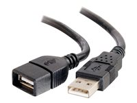 C2G 6.6ft USB Extension Cable - USB A to USB A Extension Cable - USB 2.0 - M/F - USB forlængerkabel - USB (han) til USB (hun) - 2 m - sort 52107
