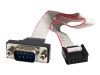 StarTech.com 16in 9 Pin Serial Male to 10 Pin Motherboard Header Panel Mount Cable - motherboard to RS232 (PNL9M16) - Serielt kabel - DB-9 (han) til 10-PIN IDC (hun) - 40.7 cm - grå PNL9M16