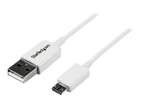 StarTech.com 0.5m White Micro USB Cable Cord - A to Micro B - Micro USB Charging Data Cable - USB 2.0 - 1x USB A Male, 1x USB Micro B Male (USBPAUB50CMW) - USB-kabel - Micro-USB Type B (han) til USB (han) - USB 2.0 - 0.5 m - formet - hvid - for P/N: HB30C4AFS, USB3SMDOCK4K, USBEXTPAA2MW, USBEXTPAA3MW, USBPAUB1MW, USBPAUB2MW USBPAUB50CMW
