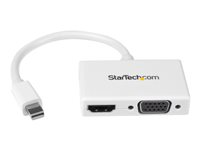 StarTech.com Mini DisplayPort to HDMI and VGA Adapter - Mini DisplayPort Multiport Hub for Your HDMI or VGA Monitor / Display (MDP2HDVGAW) - Video transformer - DisplayPort - HDMI, VGA - hvid - for Apple MacBook Air MDP2HDVGAW