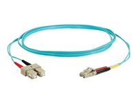 C2G LC-SC 10Gb 50/125 OM3 Duplex Multimode PVC Fiber Optic Cable (LSZH) - Netværkskabel - SC multimodus (han) til LC multimodus (han) - 15 m - 15 m. - fiberoptik - duplex - 50 / 125 my - OM3 - halogenfri - akvamarin 85537