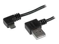 StarTech.com 1m 3 ft Micro-USB Cable with Right-Angled Connectors - M/M - USB A to Micro B Cable - 3ft Right Angle Micro USB Cable (USB2AUB2RA1M) - USB-kabel - Micro-USB Type B (han) til USB (han) - USB 2.0 - 1 m - højrevinklet stikforbindelse - sort - for P/N: USB2PCARBK, USB2PCARBKS, USBEXTAA10BK, USBEXTAA6BK, USBLT2PCARW, USBUB2PCARB USB2AUB2RA1M