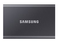 Samsung T7 MU-PC1T0T - SSD - krypteret - 1 TB - ekstern (bærbar) - USB 3.2 Gen 2 (USB-C stikforbindelse) - 256-bit AES - titan grå MU-PC1T0T/WW