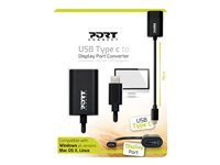 PORT Connect - USB / DisplayPort adapter - 24 pin USB-C (han) til DisplayPort (hun) - 15 cm 900127
