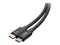 C2G 1.5ft Thunderbolt 4 USB C Cable - USB C to USB C - 40Gbps - M/M - Thunderbolt kabel - 24 pin USB-C (han) til 24 pin USB-C (han) - USB 3.2 / DisplayPort 2.1 / Thunderbolt 4 - 30 V - 50 cm - 4K60Hz (4096 x 2160) support, USB Power Delivery (100 W), 8K60 Hz support, Ethernet support - sort C2G28885