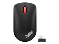 Lenovo ThinkPad Compact - Mus - højre- og venstrehåndet - optisk - 4 knapper - trådløs - 2.4 GHz - USB-C trådløs modtager - sort - OEM 4Y51D20848