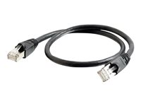 C2G Cat6a Booted Shielded (STP) Network Patch Cable - Patchkabel - RJ-45 (han) til RJ-45 (han) - 1 m - STP - CAT 6a - formet, knastfri, strenget - sort 89915