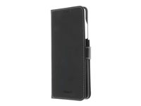 Insmat Exclusive Flip Case - Flipomslag til mobiltelefon - papir, karton, læder, aluminumfolie, termoplastisk polyuretan (TPU) - sort - for Samsung Galaxy S21 Ultra 5G 650-2937