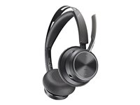 HP Poly Voyager Focus 2 - Headset - på øret - Bluetooth - trådløs - aktiv støjfjerning - USB-C via Bluetooth adapter - sort - Zoom Certified 9T9J3AA#AC3