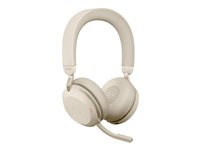 Jabra Evolve2 75 - Headset - på øret - Bluetooth - trådløs - aktiv støjfjerning - USB-C - støjisolerende - beige - Optimeret til UC 27599-989-898