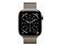 Apple Watch Series 11 (GPS + Cellular) - 42 mm - naturlig titanium - smart ur med milanesisk løkke - rustfrit stålnet - naturlig - håndledsstørrelse: 130-180 mm - 64 GB - Bluetooth, LTE, Wi-Fi 4, UWB - 5G - 34.6 g MF8P4QN/A