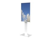 HI-ND Floorstand Glass Universal 49"- 65" - Stativ - for LCD display - metal - hvid, RAL 9003 - skærmstørrelse: 49"-65" - gulvstående FS0000-5001-01