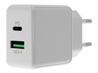 Insmat - Strømforsyningsadapter - 25 Watt - 3 A - PD 3.0, QC 3.0 - 2 output-stikforbindelser (USB, 24 pin USB-C) 530-9250