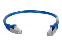 C2G Cat6a Booted Shielded (STP) Network Patch Cable - Patchkabel - RJ-45 (han) til RJ-45 (han) - 10 m - STP - CAT 6a - formet, knastfri, strenget - blå 89927