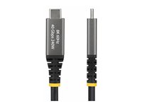 StarTech.com - USB-kabel - 24 pin USB-C (han) til 24 pin USB-C (han) - USB4 / Thunderbolt / DisplayPort 2.1 - 2 m - aktiv, 8K60 Hz support, 4K240 Hz support, forlænget strømrækkevidde (EPR), op til 40 Gbps datatransferhastighed, Power Delivery 3.1 support - sort CC2M40GUSB4GEN3