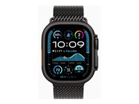 Apple Watch Ultra 2 - 49 mm - sort titanium - smart ur med milanesisk løkke - båndstørrelse: M - 64 GB - LTE, Wi-Fi 4, UWB, Bluetooth - 4G - 61.8 g MX5U3DH/A