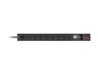 APC Switched Rack PDU AP7901B - Strømfordelingsenhed (rackversion) - AC 120 V - input: NEMA L5-20 - output-stikforbindelser: 8 (NEMA 5-20) - 1U - 3.66 m ledning - sort - for P/N: SMX1000C, SMX1500RM2UC, SMX1500RM2UCNC, SMX750C, SMX750CNC, SRT2K2RXLNX145 AP7901B