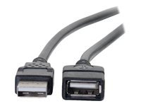 C2G 6.6ft USB Extension Cable - USB A to USB A Extension Cable - USB 2.0 - M/F - USB forlængerkabel - USB (han) til USB (hun) - 2 m - sort 52107