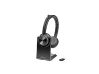 HP Poly Savi 7320 - Savi 7300 series - headset - på øret - DECT - trådløs - USB-A via DECT adapter - sort - UC-certificeret 8L545AA#ABB