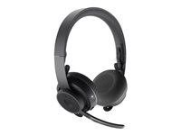 Logitech Zone Wireless - Headset - på øret - Bluetooth - trådløs - aktiv støjfjerning - støjisolerende - grafit - Certified for Microsoft Teams 981-000859
