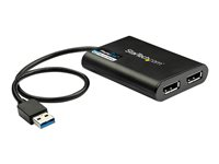 StarTech.com USB 3.0 to Dual DisplayPort Adapter 4K 60Hz, DisplayLink Certified, Video Converter with External Graphics Card - Mac & PC (USB32DP24K60) - DisplayPort adapter - USB Type A (han) til DisplayPort (hun) - USB 3.0 - 30 cm - 4K60Hz (4096 x 2160) support - sort USB32DP24K60