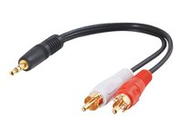 C2G Value Series Y-Cable - Lyd adapter - mini-phone stereo 3.5 mm han til RCA han - afskærmet - sort 80132
