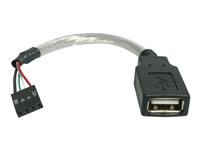 StarTech.com 6in USB 2.0 A to USB 4 Pin to Motherboard Header Adapter F/F - USB cable - USB (F) to 4 pin USB 2.0 header (F) - USBMBADAPT - USB-kabel - USB (hun) til 4-pin USB 2.0 samlekasse (hun) - 15 cm - for P/N: 35FCREAD, 35FCREADBK, 35FCREADREM USBMBADAPT