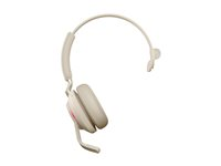 Jabra Evolve2 65 UC Mono - Headset - på øret - konvertibel - Bluetooth - trådløs - USB-C - støjisolerende - beige - med opladningsstander 26599-889-888
