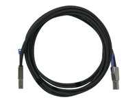 QNAP - SAS eksternt kabel - SAS 12Gbit/s - 36 pin 4x Mini SAS HD (SFF-8644) (han) til 36 pin 4x Mini SAS HD (SFF-8644) (han) - 2 m - sort - for QNAP QXP-1620S-B3616W CAB-SAS20M-8644