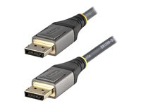 StarTech.com 16ft (5m) VESA Certified DisplayPort 1.4 Cable, 8K 60Hz HDR10, Ultra HD 4K 120Hz DP Video Cable, DisplayPort to DisplayPort Cable, DP Cord for Monitors/Displays, M/M - DP 1.4 Cable with Latches (DP14VMM5M) - DisplayPort kabel - DisplayPort (han) til DisplayPort (han) - DisplayPort 1.4 - 5 m - 4K120 Hz (3840 x 2160) support, 8K60 Hz (7680 x 4320) support, formet, passivt - sort, grå DP14VMM5M
