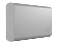 LaCie Portable SSD STKS500400 - SSD - 500 GB - ekstern (bærbar) - USB (USB-C stikforbindelse) - månesølv - med Seagate Rescue Data Recovery STKS500400