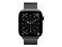 Apple Watch Series 11 (GPS + Cellular) - 46 mm - skifer titanium - smart ur med milanesisk løkke - rustfrit stålnet - skifer - båndstørrelse: S/M - 64 GB - Bluetooth, LTE, Wi-Fi 4, UWB - 5G - 43.1 g MFD34QN/A