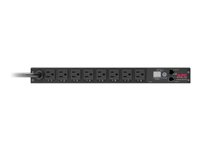 APC Switched Rack PDU AP7900B - Strømfordelingsenhed (rackversion) - AC 100-120 V - input: NEMA 5-15P - output-stikforbindelser: 8 (NEMA 5-15) - 1U - 3.65 m ledning - for P/N: SMX1000C, SMX1500RM2UC, SMX1500RM2UCNC, SMX750C, SMX750CNC, SRTL3KRM1UC AP7900B