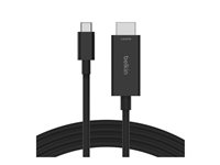 Belkin Connect - Adapterkabel - 24 pin USB-C han til HDMI han - 2 m - sort - 8K60 Hz support, DP Alt-tilstand support, passivt AVC012BT2MBK
