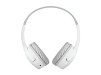 Belkin SoundForm Mini - Hovedtelefoner med mik. - på øret - Bluetooth - trådløs, kablet - 3,5 mm jackstik - hvid AUD002BTWTV3