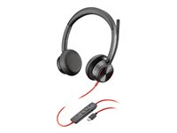 Poly Blackwire 8225-M - Blackwire 8200 series - headset - på øret - kablet - aktiv støjfjerning - USB-C - sort - Certified for Microsoft Teams 772K5AA