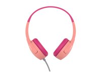 Belkin SoundForm Mini - Hovedtelefoner med mik. - på øret - kablet - 3,5 mm jackstik - pink AUD004BTPK