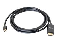 C2G 6ft Mini DisplayPort Male to HDMI Male Passive Adapter Cable - 4K 30Hz - Videoadapter - Mini DisplayPort han til HDMI han - 1.8 m - sort - passivt, 4K support 84436
