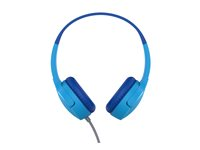 Belkin SoundForm Mini - Hovedtelefoner med mik. - på øret - kablet - 3,5 mm jackstik - blå AUD004BTBL