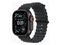 Apple Watch Ultra 3 - 49 mm - sort titanium - Ja smart ur med Ocean-bånd - fluoroelastomer - sort - håndledsstørrelse: 130-200 mm - 64 GB - LTE, NFC, Wi-Fi 4, UWB, Bluetooth - 5G - 61.8 g MF0J4DH/A