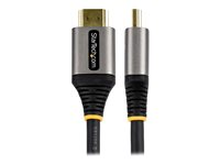 StarTech.com 12ft (4m) HDMI 2.1 Cable, Certified Ultra High Speed HDMI Cable 48Gbps, 8K 60Hz/4K 120Hz HDR10+ eARC, Ultra HD 8K HDMI Cable/Cord w/TPE Jacket, For UHD Monitor/TV/Display - Dolby Vision/Atmos, DTS-HD (HDMM21V4M) - Ultra High Speed - HDMI-kabel med Ethernet - HDMI han til HDMI han - 4 m - afskærmet - grå, sort - passivt, 4K120 Hz support, 8K60 Hz (7680 x 4320) support - for P/N: 4PORT-8K-HDMI-SWITCH HDMM21V4M