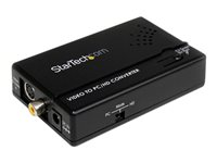 StarTech.com Composite and S-Video to VGA Video Scan Converter - composite to VGA - scan Converter - s-Video to VGA (VID2VGATV2) - Video transformer - kompositvideo, S-video - komponentvideo, VGA - sort - for P/N: SVA5M3NEUA VID2VGATV2