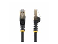 StarTech.com 7.5m CAT6A Ethernet Cable, 10 Gigabit Shielded Snagless RJ45 100W PoE Patch Cord, CAT 6A 10GbE STP Network Cable w/Strain Relief, Black, Fluke Tested/UL Certified Wiring/TIA - Category 6A - 26AWG (6ASPAT750CMBK) - Patchkabel - RJ-45 (han) til RJ-45 (han) - 7.5 m - STP - CAT 6a - formet, knastfri - sort 6ASPAT750CMBK