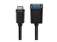 Belkin 3.0 USB-C to USB-A Adapter - USB adapter - 24 pin USB-C (han) omvendelig til USB Type A (hun) - USB 3.0 - 3 A - sort F2CU036BTBLK