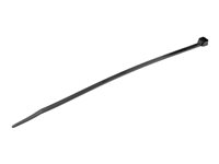 StarTech.com 20cm(8") Cable Ties, 4mm(1/8") wide, 55mm(2-1/8") Bundle Diameter, 22kg(50lb) Tensile Strength, Nylon Self Locking Zip Ties with Curved Tip, 94V-2/UL Listed, 100 Pack, Black - Nylon 66 Plastic - TAA (CBMZT8B) - Kabelbånd - 20.32 cm - sort - TAA-kompatibel (pakke med 100) CBMZT8B