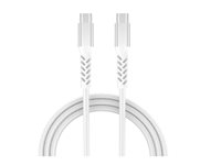 GRATEQ PRO - USB-kabel - 24 pin USB-C (han) til 24 pin USB-C (han) - 5 A - 1.5 m - USB Power Delivery (100 W), flettet kabel - hvid 86011GC