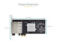 StarTech.com 4-Port GbE SFP Network Card, PCIe 2.0 x2, Intel I350-AM4 4x 1GbE Controller, 1000BASE Copper/Fiber Optic, Quad-Port Gigabit Ethernet NIC, Desktop/Server Backplanes - Windows and Linux Compatible (P041GI-NETWORK-CARD) - Netværksadapter - PCIe 2.0 x2 - Gigabit SFP x 4 - sort P041GI-NETWORK-CARD
