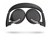 Jabra Evolve2 65 Flex UC Stereo - Headset - på øret - Bluetooth - trådløs - aktiv støjfjerning - USB-A - sort - Optimeret til UC 26699-989-999