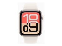 Apple Watch SE 3 (GPS) - 44 mm - stjernelys-aluminium - smart ur med sportsbånd - fluoroelastomer - stjernelys - båndstørrelse: S/M - 64 GB - Wi-Fi 4, Bluetooth - 32.9 g MEHG4QN/A